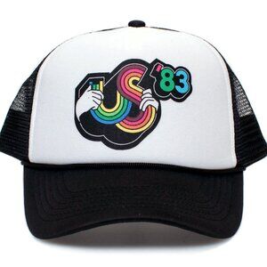 US 83 Festival Heavy Metal Sunday Hat Trucker Cap Unisex Snapback Black/White